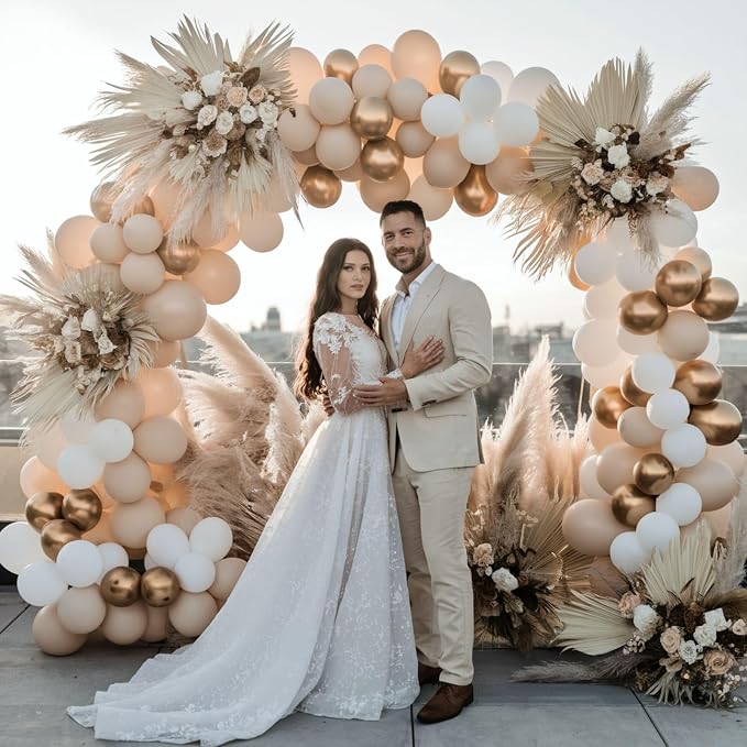 Gold and White Balloons, 12 Inch Gold Balloons, Nude Metallic Champagne Gold - Image 7