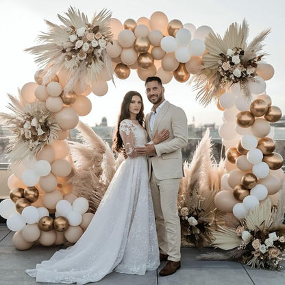 Gold and White Balloons, 12 Inch Gold Balloons, Nude Metallic Champagne Gold - Image 7