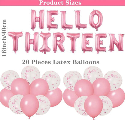 13th Birthday Party Decoration Girl Sash Crown Birthday Banner | Hello Thirteen - Image 3