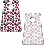 Adjustable Beard Bib, Non-Stick Hair Catcher Cape for Men's Shaving, Waterproof with 2 Suction Cups, Paint Splatter Cheetah Leopard Print Pink Shave Bib