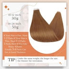 Full Shine Human Hair Tape in Extensions Color 330 Copper Brown Double Sided Tape in Hair Extensions Human Hair 14Inch Remy Hair Extensions 50Gram Seamless Skin Weft 20Pcs for Wedding