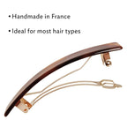 Tortoise Hair Barrette for Thin Hair, Classic Rectangle French Barrette for Women, Lightweight and Comfortable, Strong Hold | France Luxe