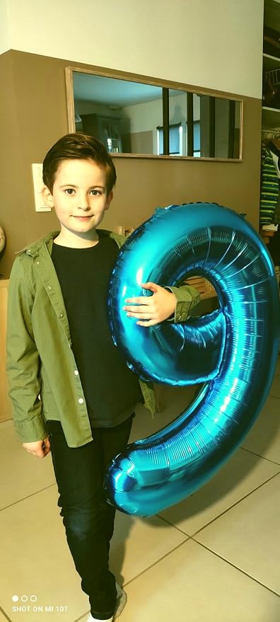 Blue Number 9 Balloon 40 inch, Balloon numbers party supplies, deco photo shoot - Image 4