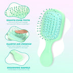 Mini Hair Bursh for Women Men and Kids, Protable Travel Size Hair Brush for Pockets Purses, Mini Detangler Brushes for All Hair Types, Small Paddle Brush for Detangling(Green)