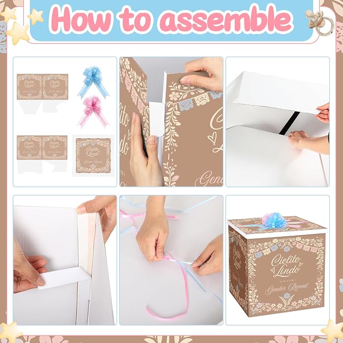 AmazingSpark 28in Giant Gender Reveal Gift Box - Image 3
