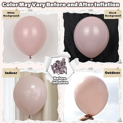 Dusty Pink Beige Balloons, Metallic Gold Nude Cream Balloon - Image 5