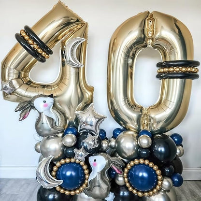 Champagne Gold 2 Balloon, 40 Inch Light Gold Number 2 Balloon Big Foil Mylar - Image 4