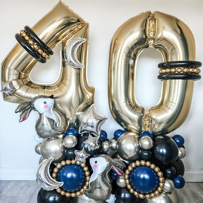 Champagne Gold 7 Balloon, 40 Inch Light Gold Number 7 Balloon Big Foil Mylar - Image 5