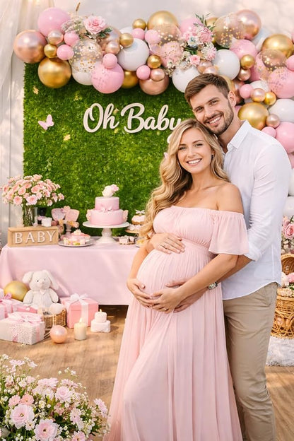Rose Gold Pink White Balloon Garland Arch 160PCS Confetti Balloons Baby Shower - Image 3