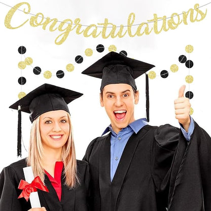 Gold Congratulations Banner Sign Prestrung Congrats Banner Garland - Image 6