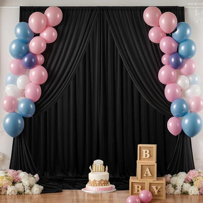 20×14ft Wrinkle Free Black Backdrop Curtain - Image 8