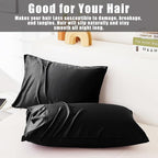 TELUS Pillow Cases King Size 2 Pack, Bamboo Rayon Cooling Pillowcases with Envelope Closure, Cool Breathable Pillow Case for Hot Sleepers & Night Sweats, 20x36 inches, Black