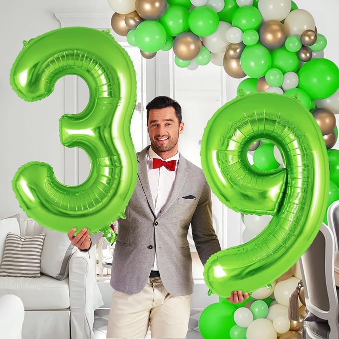 Green Number 9 Balloon 40 Inch, Big Large Foil Helium Number Balloons, Jumbo - Image 5