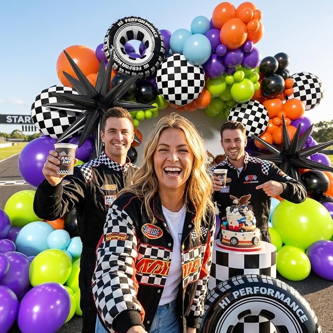 Monster Truck Balloon Arch Kit -172Pcs Different Size Green Purple Orange Black - Image 5