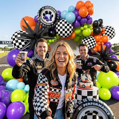Monster Truck Balloon Arch Kit -172Pcs Different Size Green Purple Orange Black - Image 5