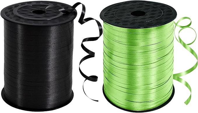 TONIFUL 500 Yards Black and Green Curling Ribbon Balloon String | Balloon by TONIFUL