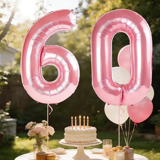 40 Inch Number 60 Balloons for 60th Birthday Party Decorations, 0-100 Jewelry - Image 3