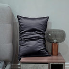 J JIMOO 100% Mulberry Silk Pillowcase for Hair and Skin, Both Sides 19 Momme Pure Natural Silk Pillowcases Soft Breathable King 20''×36'', Dark Grey 1 Pack