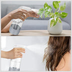 2 Pack Glass Spray Bottles with Silicone Sleeve, 16 oz Empty Refillable Containers with Adjustable Spray Nozzles, Spray Bottles for Hair, Cleaning Solutions and Plants