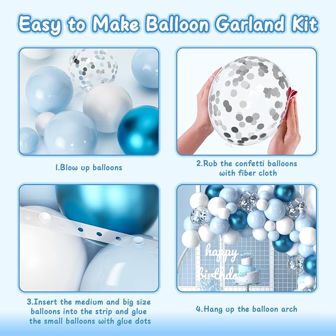 KARLURE Blue Balloon Arch Kit Garland - Image 8