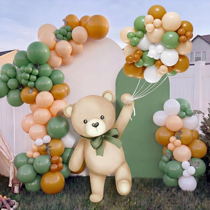 43 Pcs Sage Green Bear Baby Shower Decorations 31 Bears Cardboard Cutout Stand - Image 6