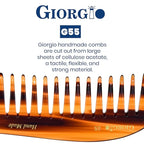 Giorgio G55 Wide Tooth Comb for Wet Hair Detangling, Thin to Medium Thickness Hair Detangler, Hair Combs for Women and Men, Handmade Large Tooth Rake Comb Saw-Cut and Hand Polished