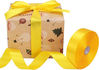 Nsilu 1 inch Yellow Ribbon for Gift Wrapping 50 Yards Perfect Wedding Party - Image 6