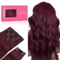 WENNALIFE Light Burgundy Human Hair Extensions - 150g 20 Inch 9pcs Thicker Clip in Set Double Weft Real Human Hair