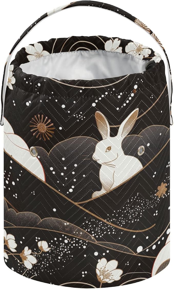 Bunny Chinese Style Yarn Bag Small Crochet Bag Drawstring Yarn Storage - Image 2