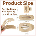 12 Pack Flat Hair Clips for Women-3 Styles Matte Neutral Flat Claw Clips, Black, Blonde,Light Brown & Dark Brown, French Duckbill Styling Accessories (Matte Neutral-2)