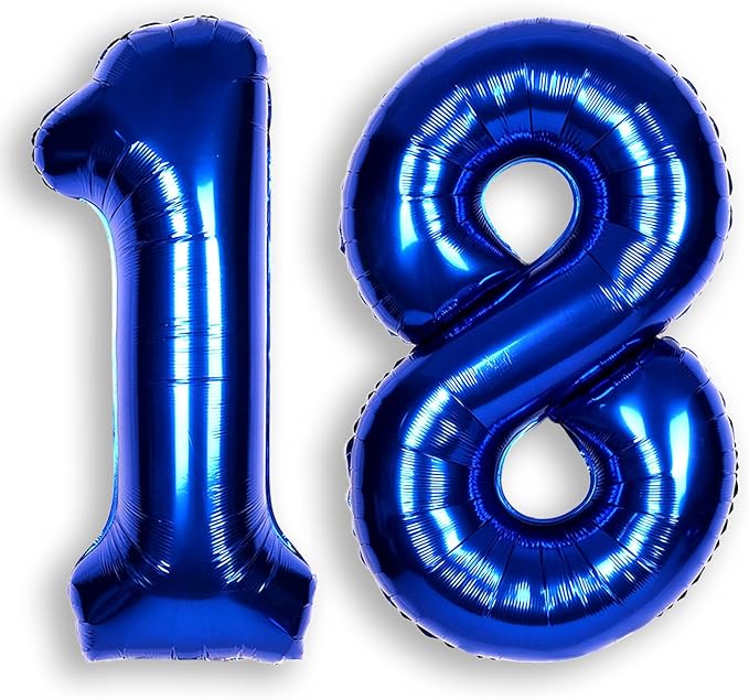40 Inch Navy Blue Big Number 18 Balloon 0-9 Large Helium | Royal Blue Balloons by SULALABOO