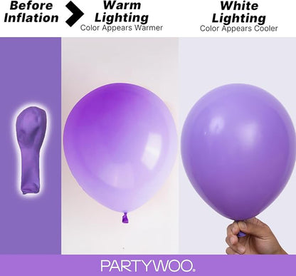 PartyWoo Purple Balloons 127pcs Different Sizes of 36 18 12 10 5 Inch Purple - Image 3