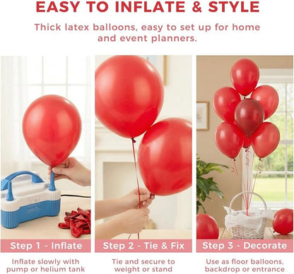 LOVESTOWN 18 Inch Red Large Balloons, Baby Shower Anniversary Festival Party - Image 6