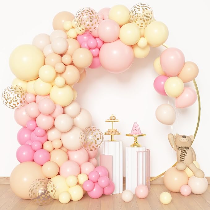 Amandir 153pcs Pink and Yellow Balloon Arch Garland Kit Different Sizes | 18 12 - Image 2