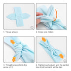 DRESHOW 8 Pack Bow Headbands for Women Girls Elastic Headwraps Knotted Headband Rabbit Ears Turban Non-Slip Sport Cute Hair Accessories