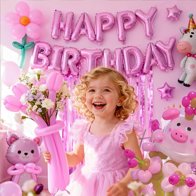 260 Pink Long Balloons for Balloon Garland Thickening Skinny Latex Twisting - Image 6