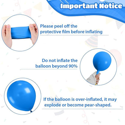 Blue Black Silver Balloons, 12 Inch Boy Birthday Baby Shower Party Decorations - Image 3