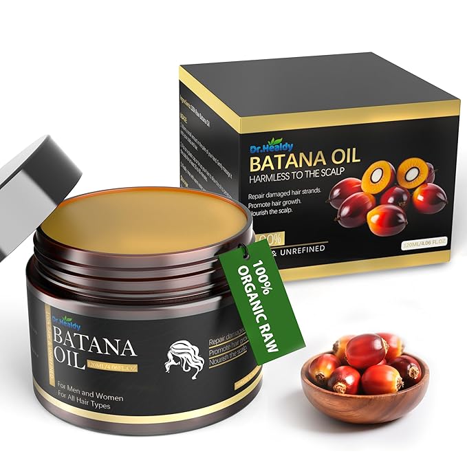 Dr.Healdy Batana Oil for Hair Growth and Nourishment-100% Raw Unrefined Batana from Honduras,Strengthens, Moisturizes, Reduces Hair Fall(120ML,4.06FL.OZ)