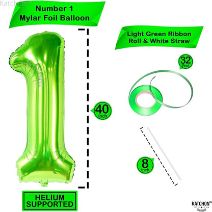 KatchOn Light Green Number 1 Balloon 40 Inch | Mylar Foil Balloon - Image 2