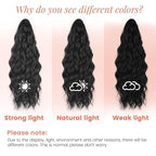 Ponytail Extension, 18 Inch Claw Clip Ponytail Extensions for Women Wavy Ponytail Hair Extension Jaw Clip on Pony Tails Hairpiece Fluffy Natural Synthetic for Daily Use (Natural Black)