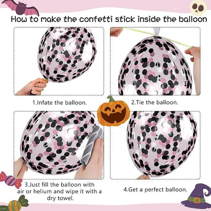 Halloween Balloons, Cute Ghost Bat BOO Print Balloons, Halloween Kids Birthday - Image 7