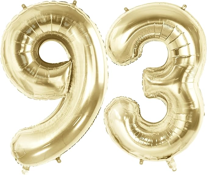 Number 93 Balloons for 93rd Birthday Party Decorations, 40 Inch 0-100 by Joycard