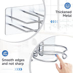 Hair Dryer and Straightener Holder Wall Mounted, Self Adhesive Blow Dryer and Flat Iron Storage Hair Tool Organizer for Bathroom Vanity (Silver)