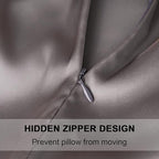2 Pcs Mulberry Silk Pillowcase for Hair and Skin,Cooling Silk Pillow Case with Hidden Zipper,Allergen Proof Dual Sides Soft Breathable Smooth Silk Pillow Cover for Women(Standard-2PCS,Dark Gray)
