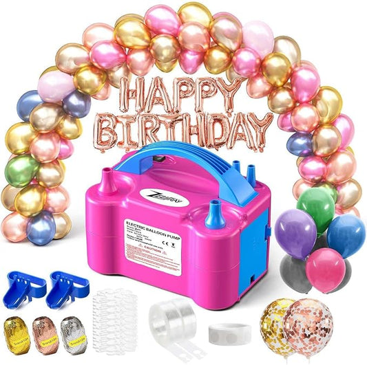 Portable Electric Balloon Pump - 110V 600W Dual Nozzle Balloon Inflator Pump by ZEUSRAY