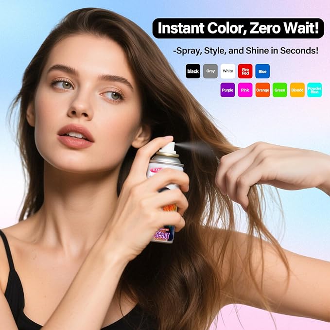 Temporary Hair Color Wax For Kids Women Men, Washable Hair Color Spray Non-Sticky For Cosplay Party DIY, Christmas Party, Halloween Crazy Hair Day (Pink, 4.06 oz)