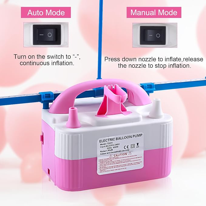 Balloon Pump Electric, 110V 600W Balloon Blower Inflator Dual Nozzle Air Pump - Image 4