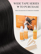 DOORES Invisi Edge Tape in Wide Hair Extensions Human Hair, Natural Black 4PCS Injection Tape ins 20g 14 Inch, Virgin Human 3 Inch Wide Injected Extensions Invisible