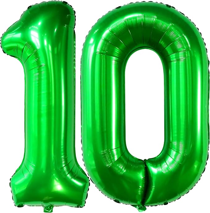 KatchOn Dark Green 10 Balloon Number 40 Inch, 10th Birthday Decorations | Dark - Image 9