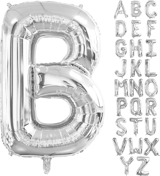 Lovoir 40 Inch Large Silver Letter B Balloons Big Size Jumbo Mylar Foil Helium by Lovoir